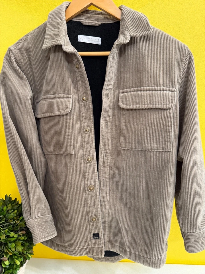 Chaqueta Zara Niño 9-10 Pana Color Camel Abotonada 2 Bolsillos Forro Polar Foto 1 de 4