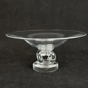 Steuben Art Glass 9 3/4" patas Tazza centro de mesa pedestal cuenco - Imagen 1 de 9