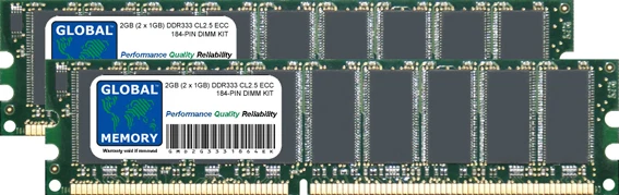 2GB (2 x 1GB) DDR 333MHz PC2700 184-PIN ECC UDIMM SERVER/WORKSTATION RAM KIT - Image 1 of 1