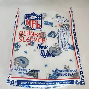 New Vintage NFL Baby Sylva Blanket Sleeper Pajama Footed DETROIT LIONS Size 4 - Picture 1 of 23