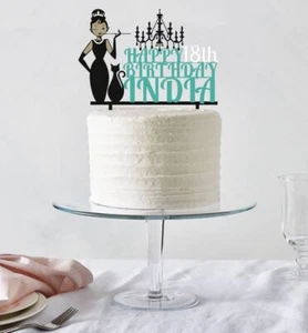 Desayuno en Tiffany's CUALQUIER COLOR Personalizado PLÁSTICO Cake Topper - Imagen 1 de 4