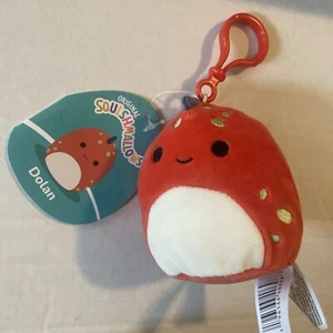 Squishmallows 3.5” Dolan Red Spotted Dino Dinosaur Plush Clip Squishmallow - Picture 1 of 7