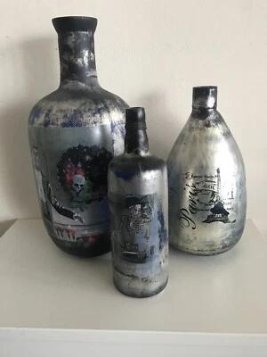 Vase XXL Flaschenvase Krug Objekt Shabby Antik Silber Bauernsilber Blau Neu Pari - Bild 1 von 4