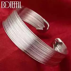 DOTEFFIL Braccialetti Multilinea Argento Sterling 925 Braccialetti Moda Donna Gioielli - Foto 1 di 6