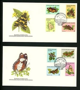 Postal History Cocos Islands FDC #87//102 LOT OF 3 Insects moths butterfly 1983 - Picture 1 of 4