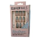 Clutch Nails Blue Ombre Fake Nails 24 Long Lasting Coffin NEW