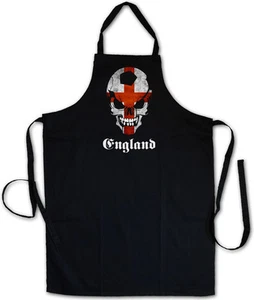 CLASSIC FOOTBALL SOCCER ENGLAND SKULL GRILLSCHÜRZE KOCHSCHÜRZE Fußball Hooligan - Picture 1 of 1