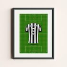 A4 PRINT - Personalised Custom Football Shirt Design - Black & White Stripes