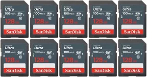 Lot de cartes appareil photo SanDisk Ultra 16 Go 32 Go 64 Go 100 Mb/s C10 SD SDHC SDXC SDSDUNR - Photo 1 sur 24