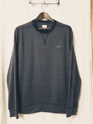 Nuevo sin etiquetas Suéter Greg Norman Para hombres Grande Gris Carbón Cuello Redondo Borde Azul Marino Foto 1 de 4