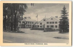 Sturbridge, Massachusetts PUBLICK HOUSE - 1940s B&W Linen Postcard - Picture 1 of 2