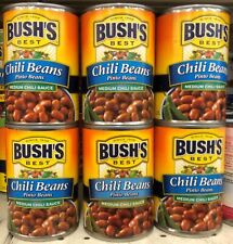 6 CANS Bush's Best Pinto Beans in Medium Chili Sauce 16 oz Can Bushs