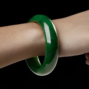 54mm-65mm AAA Female beautiful bangle Chinese Green jade hand-carved bracelet - Picture 1 of 9