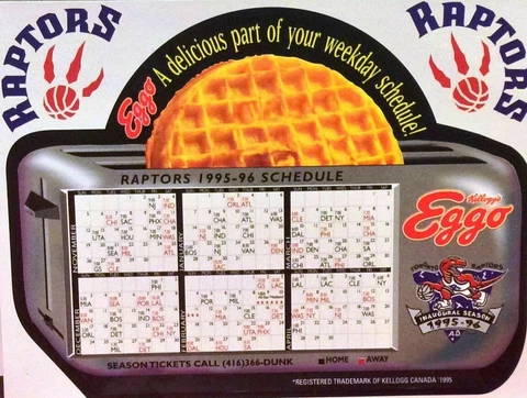 NBA TORONTO RAPTORS 1ST SEASON,1995-96 MAGNET SCHEDULE - 004 Cover