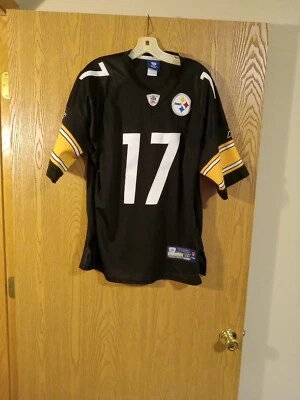 Mike Wallace #17 匹兹堡钢人队缝制 Reebok 现场球衣 48 码 — 第 1/4 张图片