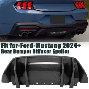 Rear Bumper Lower Fin Diffuser For Mustang GT S650 EcoBoost 2024+ CARBON STYLE - Picture 1 of 13