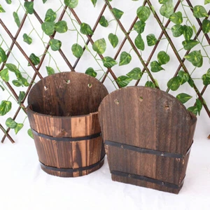 Wooden Flower Pot Macetas Para Plantas Exteriores Outdoor Pots Hanging - Imagen 1 de 12