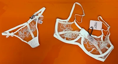 Juego de Lindie Agent Provocateur - Sujetador con Cable (32D) y Tanga (8), Nuevo, Precio de venta sugerido por el fabricante £315 Foto 1 de 4