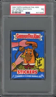 1988 OS14 Garbage Pail Kids 14th Series 14 Card Wax Pack PSA 7 NM - WITHOUT 25c - Image 1 of 2