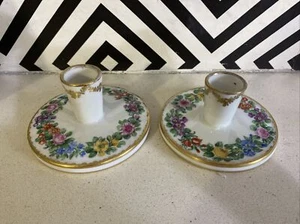 rare pair of antique handpainted royal copenhagen candlesticks- 1889-1922 signed - Picture 1 of 13