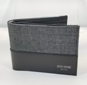 JACK SPADE - Slim Billfold - Canvas And Leather - Grey/Brown - Tech Oxford (020) - Picture 1 of 16