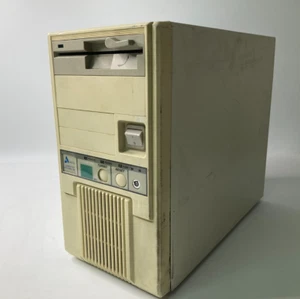 Vintage Intel 386 AT Beige Desktop mit Diskettenlaufwerk & Turbo Taste - Bild 1 von 14