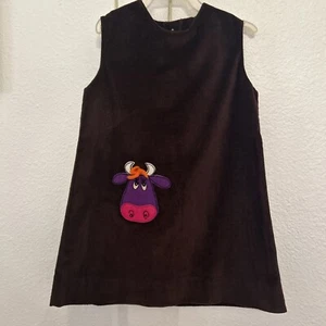 Vtg Grace Brown Corduroy Jumper Sz 5 Girls - Picture 1 of 5