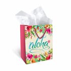Sacs fourre-tout moyens en papier cadeau fleurs hawaïennes Aloha pomme Kalikimaka emballage de vacances
