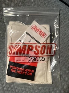 Simpson Racing 2300 White Nomex® Balaclava Headsock - Dual Eye NOS - Foto 1 di 3