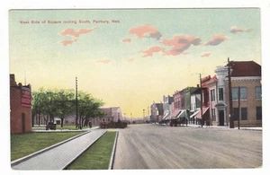 1915 FAIRBURY NEBRASKA WEST SIDE SQUARE DOWNTOWN VINTAGE POSTCARD NE GROCERY !! - Picture 1 of 2