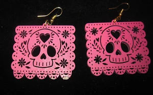 DAY OF THE DEAD PAPEL EARRINGS - Picture 1 of 1
