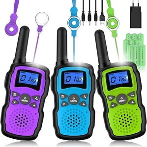 Walkie Talkie für Kinder 3er Set Funkgerät USB Aufladbar Camping B1043 - Bild 1 von 7