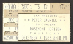 PETER GABRIEL CONCERT TICKET STUB DECEMBER 4 1986 ROSEMONT HORIZON IL - Picture 1 of 2