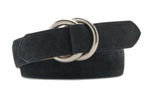 $200 Peter Millar Size 32 Crown Crafted O-Ring Suede Belt Dark Navy Blue - Picture 1 of 10