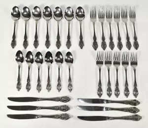 Oneida Michelangelo 30 Pieces Stainless Steel Flatware Lot Spoons Forks Knives - Picture 1 of 22