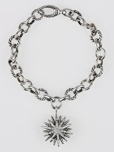 David Yurman Starburst Sterling Silver one Station Charm Bracelet - Picture 1 of 9