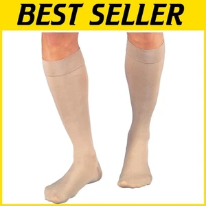 Large Full Calf Knee High Compression Stockings 20-30 mmHg - Unisex Beige Design - Picture 1 of 9