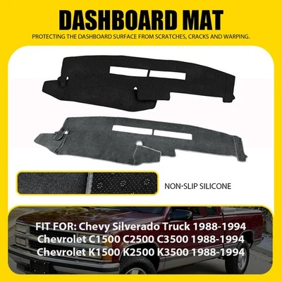 Dash Cover Mat For Chevrolet K1500 K2500 K3500 1988-1994 Cars Dashboard Pad - Image 1 of 4