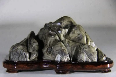 PIEDRA DE MONTAÑA JAPONESA 13.5cm/5.31" BONSEKI BONSAI JAPÓN ANTIGUO Suiseki 028d Foto 1 de 4