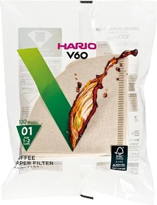 Hario V60 Paper Coffee Filter, Size 01, Natural, 100Ct - Picture 1 of 6