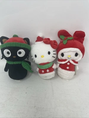 Hallmark Itty Bittys Hello Kitty Chococat My Melody Sanrio Plush Lot Christmas - Image 1 of 4