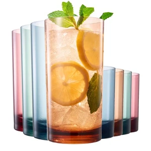 Colored Acrylic Classic Plastic Reusable Drinking Glasses (Set of 8) Restaura... - Picture 1 of 5