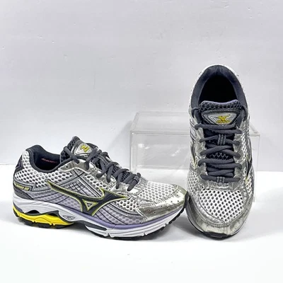 Mizuno Shoes Womens 7 Wide Silver Black Wave Rider 15 Running Sneakers 8KN-20508 - Image 1 of 4