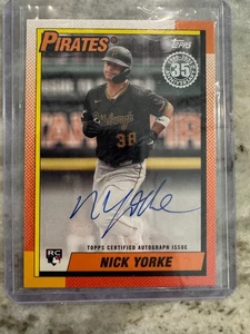 Nick Yorke 2025 Topps 1990 Certified Auto Autograph Rookie Pittsburgh Pirates - Picture 1 of 4