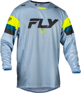 FLY RACING 377-421L KINETIC PRIX JERSEY ICE GREY/CHARCOAL/HI-VIS LG - Picture 1 of 2