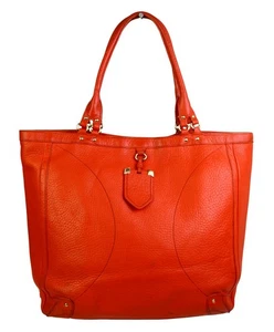 LRG Cole Haan NARANJA CUERO GENUINO BOLSO DE MANO ASAS SUPERIORES BOLSO DE HOMBRO BOLSO DE MANO MONEDERO - Imagen 1 de 15