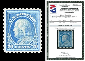Scott 476 1916 20c Franklin Perf 10 Mint Graded XF 90 LH with PSE, PF CERTS - Bild 1 von 2
