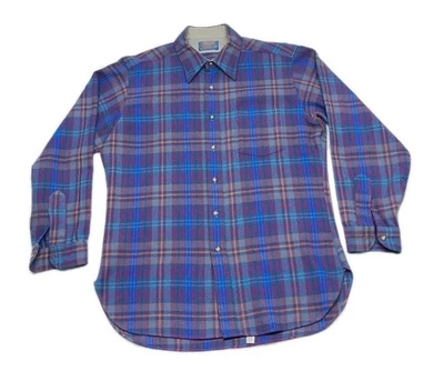 Camisa de franela de lana Pendleton vintage para hombre talla grande multicolor púrpura a cuadros EE. UU. Foto 1 de 4