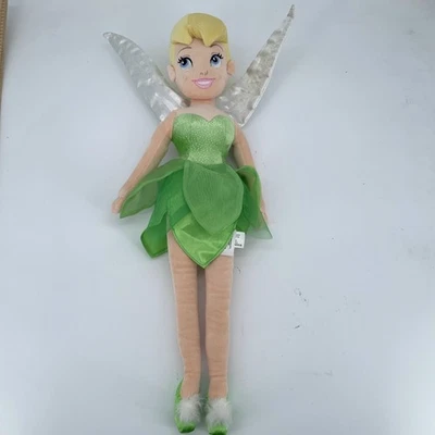 Disney Store Tinker Bell Muñeca de Peluche Hada Pixie Vestido Verde Alas Peter Pan Juguete Foto 1 de 4