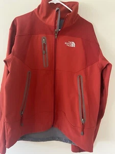 The North Face Apex Bionic Jacket Mens Med Red Full Zip Softshell Coat Hiking - Picture 1 of 6